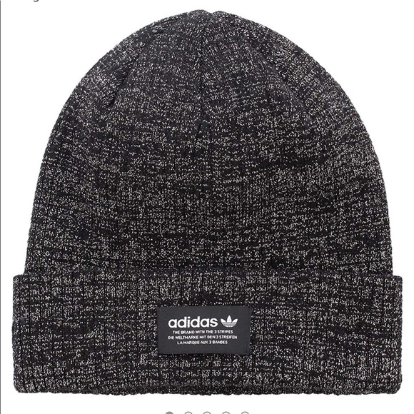 More 🔜 🆕 adidas Original Shine Beanie  Black & Silver - Picture 9 of 9